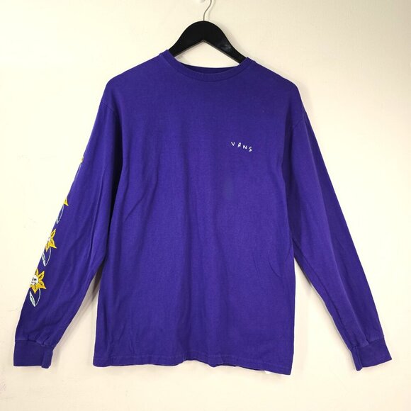 Vans The Skull Flower Off The Wall Long Sleeve Graphic T-Shirt Tee Yellow - Picture 4 of 9